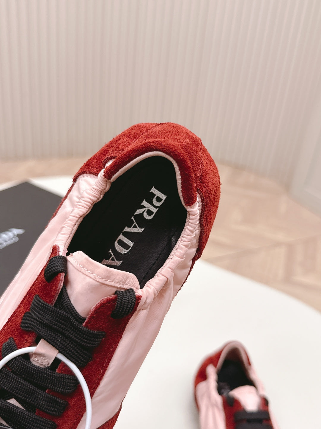 PRA 26S Sneaker Light Pink Red Suede Canvas 600603