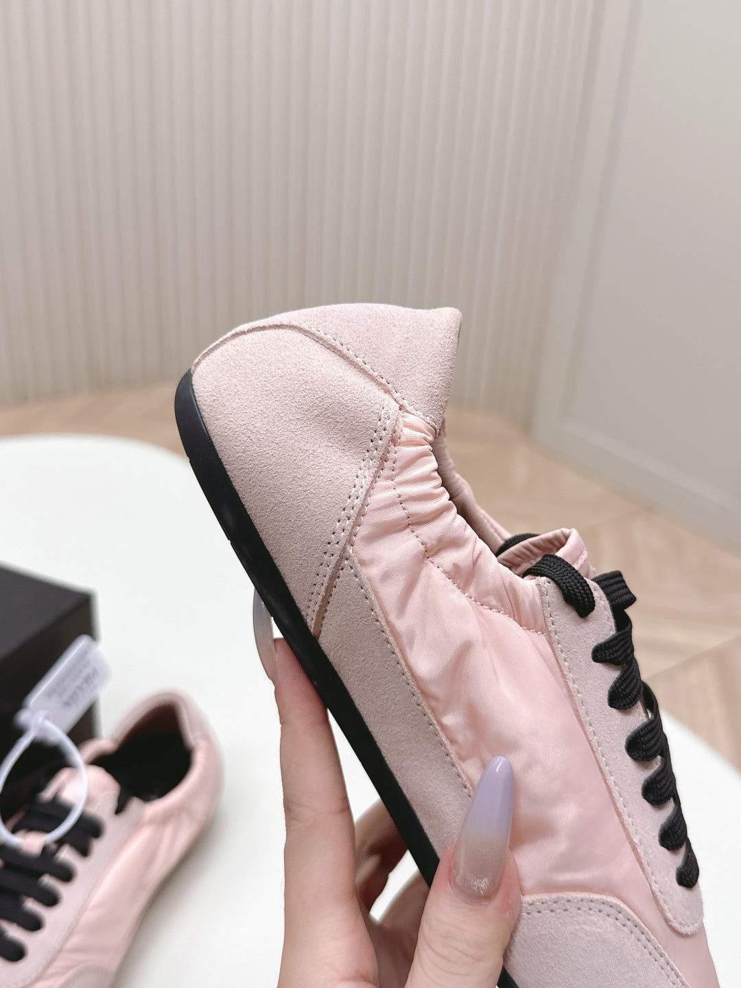 PRA 26S Sneaker Light Pink Suede Canvas 600604