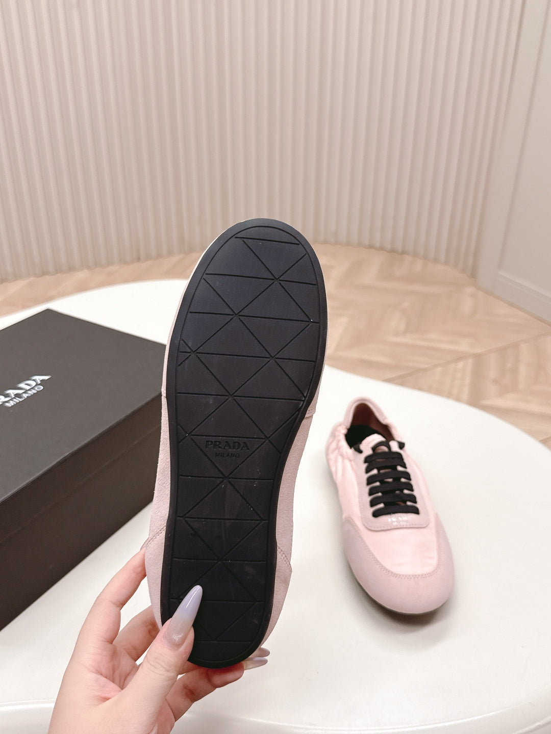 PRA 26S Sneaker Light Pink Suede Canvas 600604