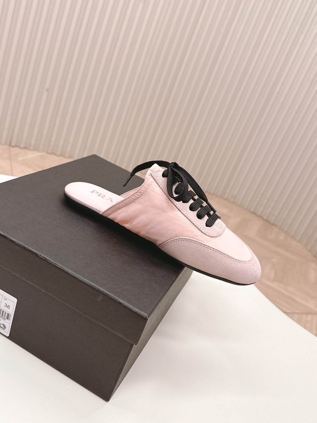 PRA 26S Mule Sneaker Light Pink Suede Canvas 600608