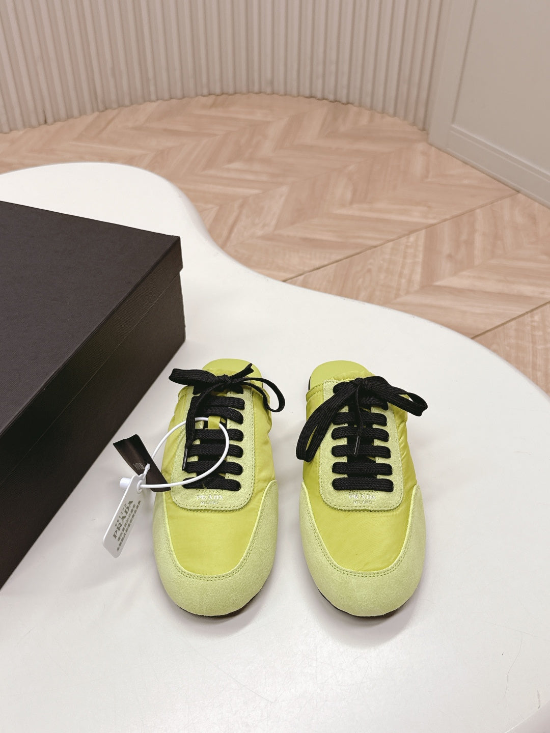 PRA 26S Mule Sneaker Lime Green Suede Canvas 600609