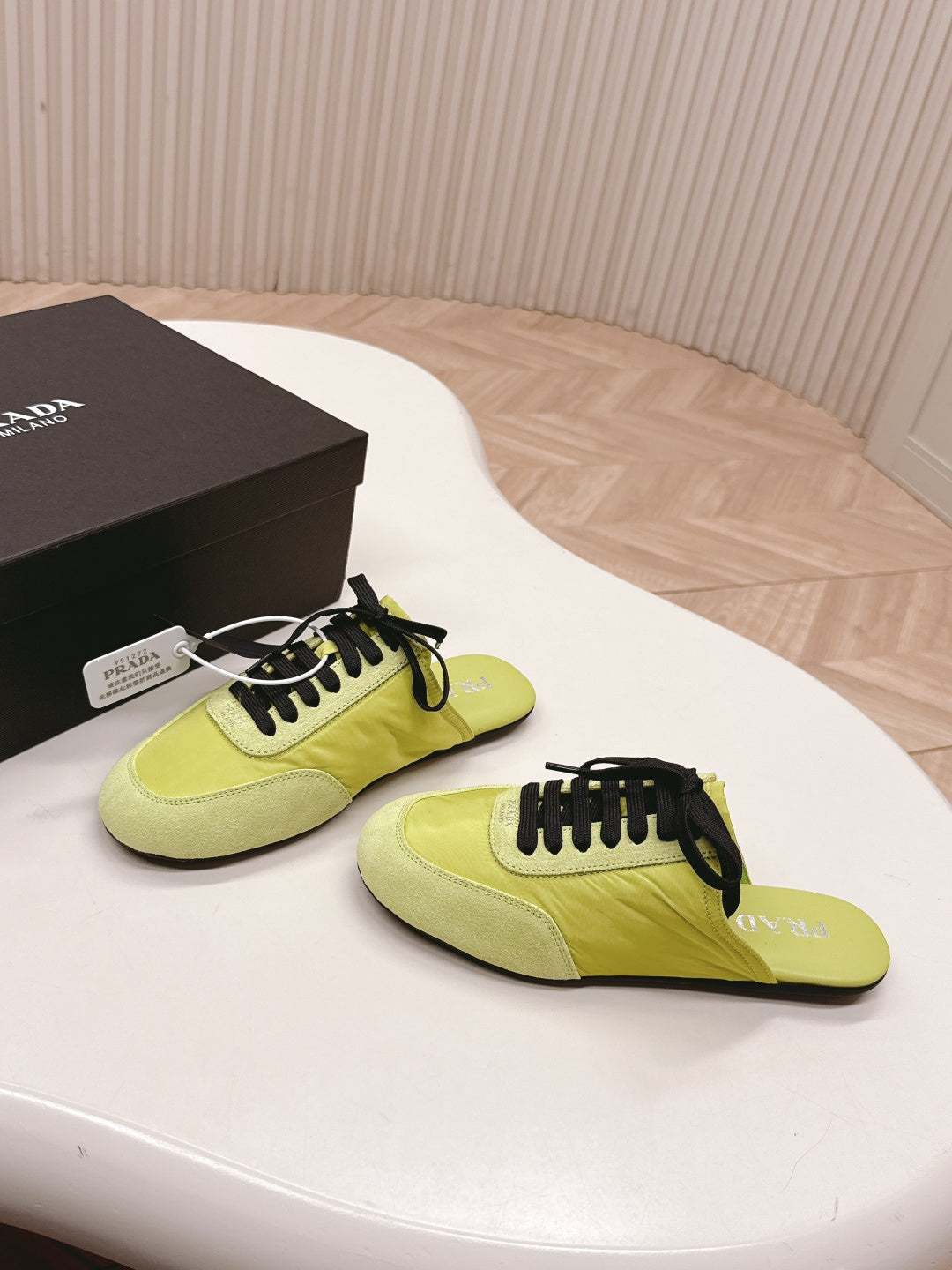 PRA 26S Mule Sneaker Lime Green Suede Canvas 600609