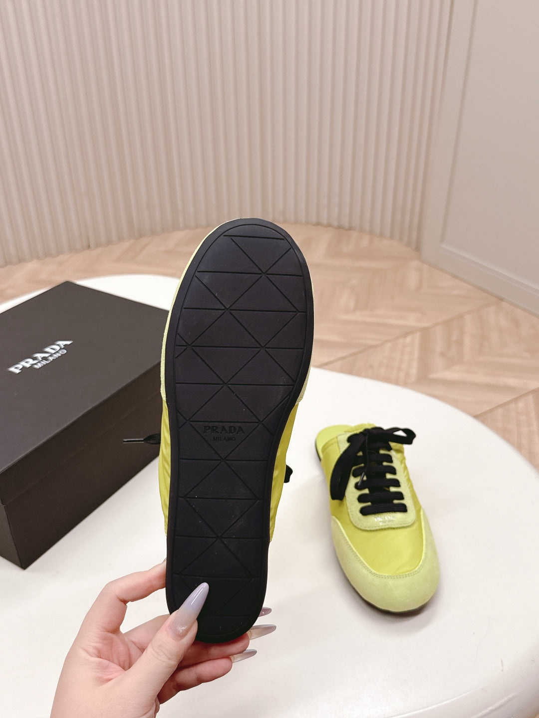 PRA 26S Mule Sneaker Lime Green Suede Canvas 600609