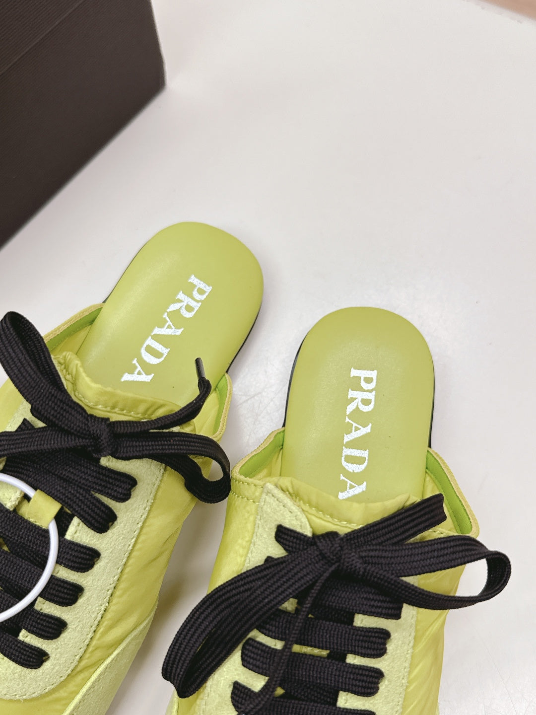 PRA 26S Mule Sneaker Lime Green Suede Canvas 600609