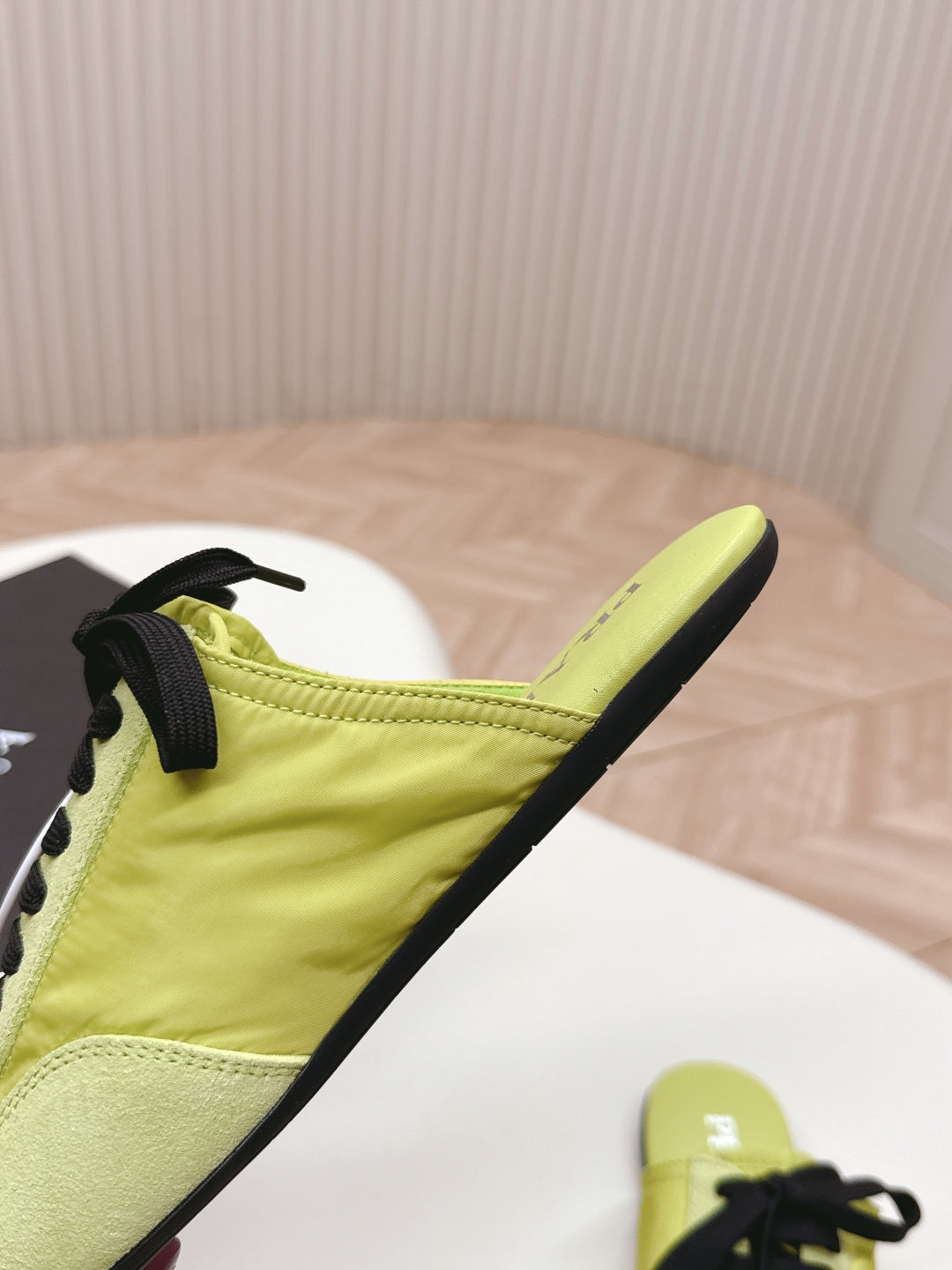 PRA 26S Mule Sneaker Lime Green Suede Canvas 600609