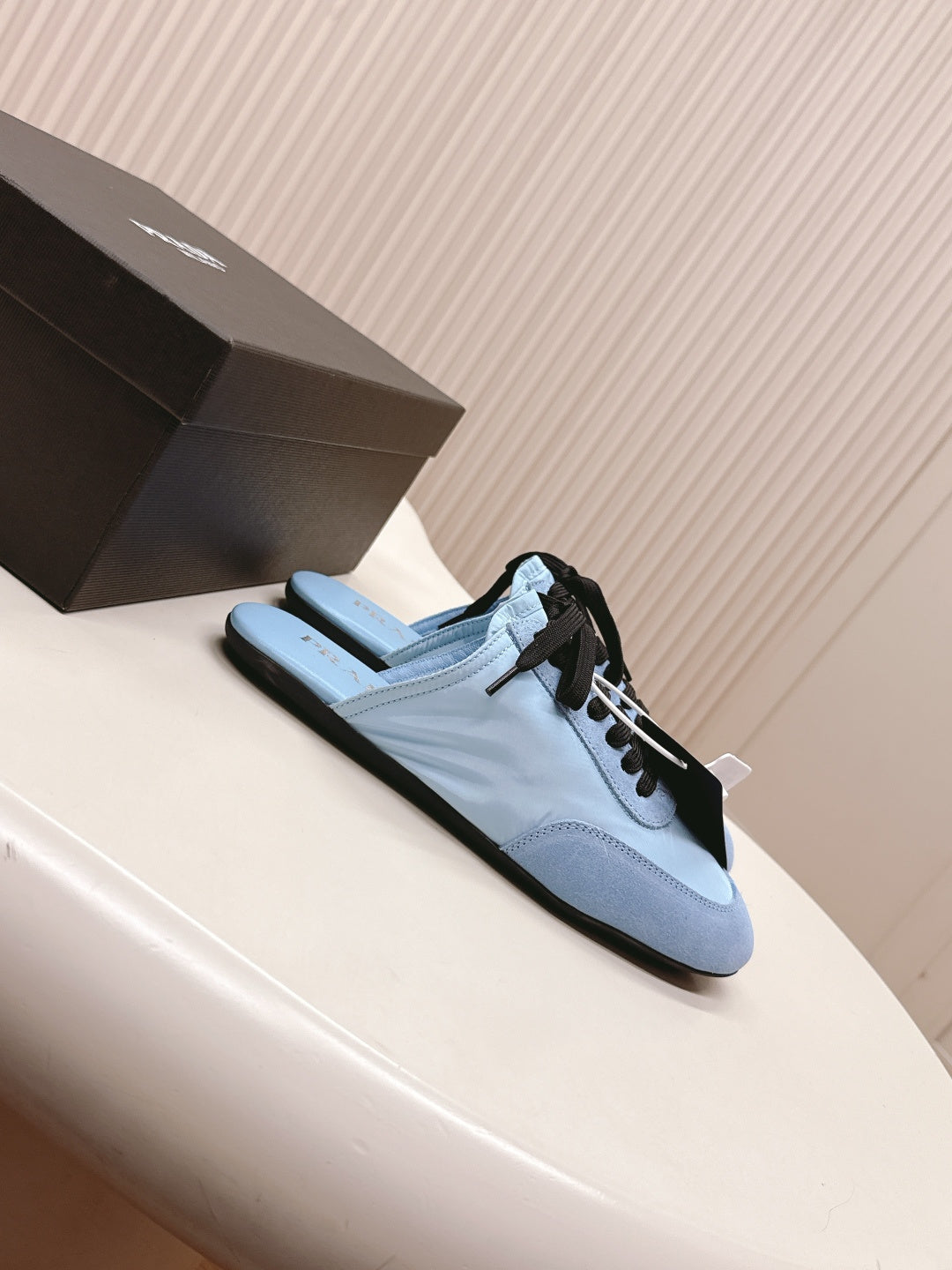 PRA 26S Mule Sneaker Light Blue Suede Canvas 600610