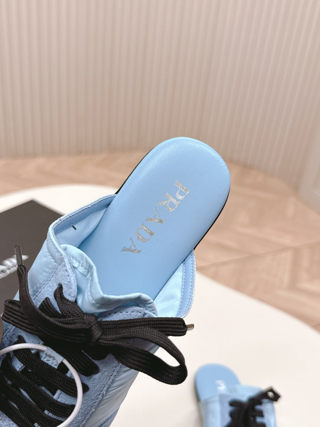 PRA 26S Mule Sneaker Light Blue Suede Canvas 600610