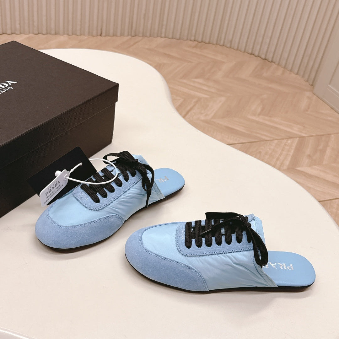 PRA 26S Mule Sneaker Light Blue Suede Canvas 600610