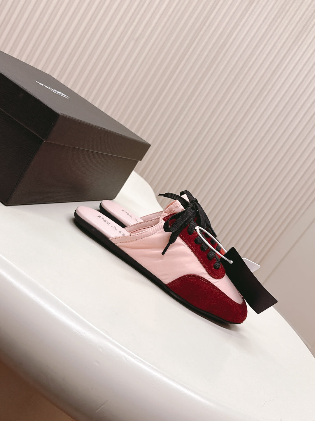 PRA 26S Mule Sneaker Light Pink Red Suede Canvas 600611