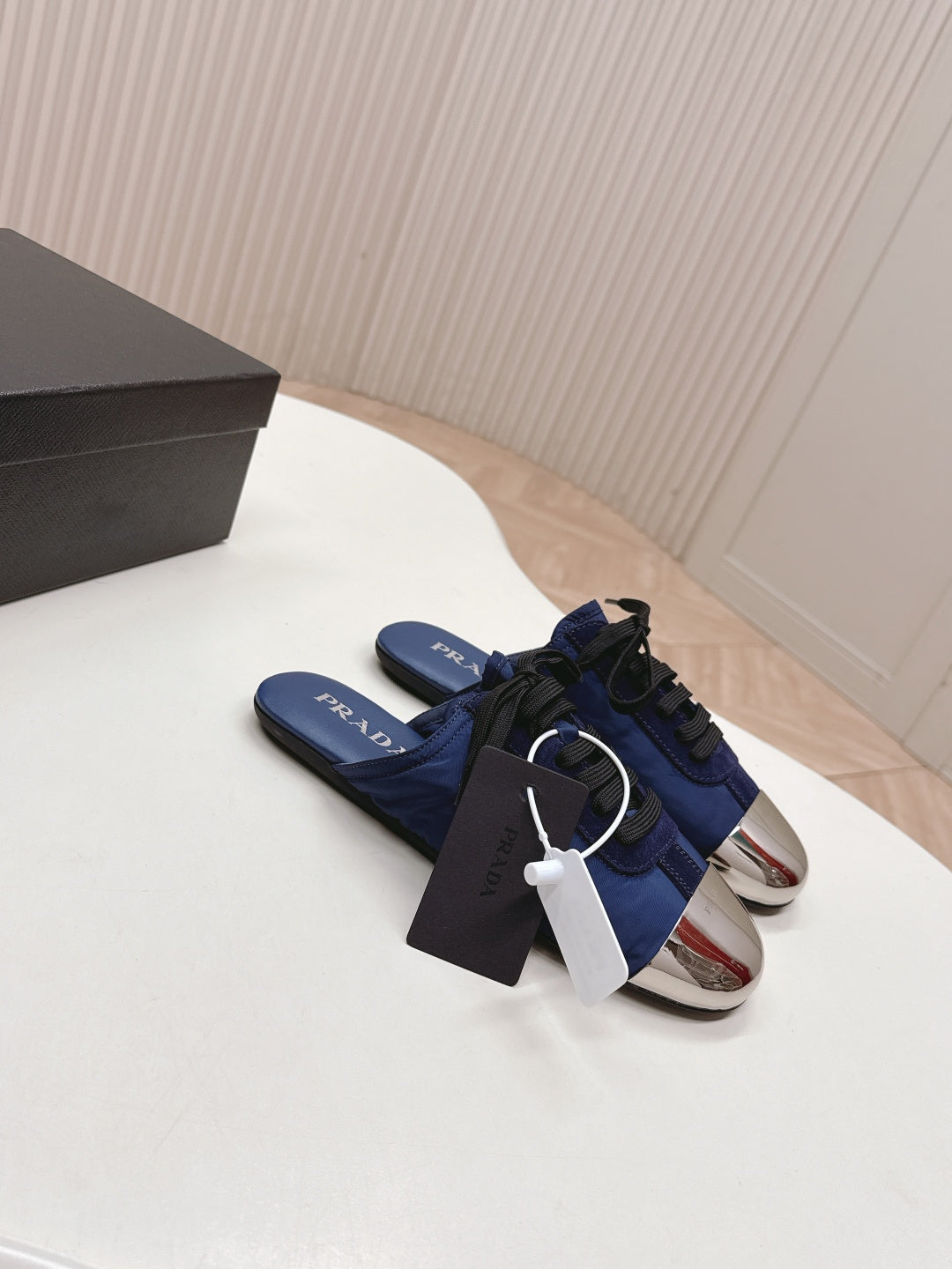 PRA 26S Mule Sneaker Navy Blue Sliver Canvas 600620