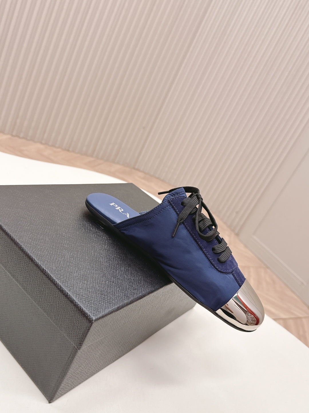 PRA 26S Mule Sneaker Navy Blue Sliver Canvas 600620