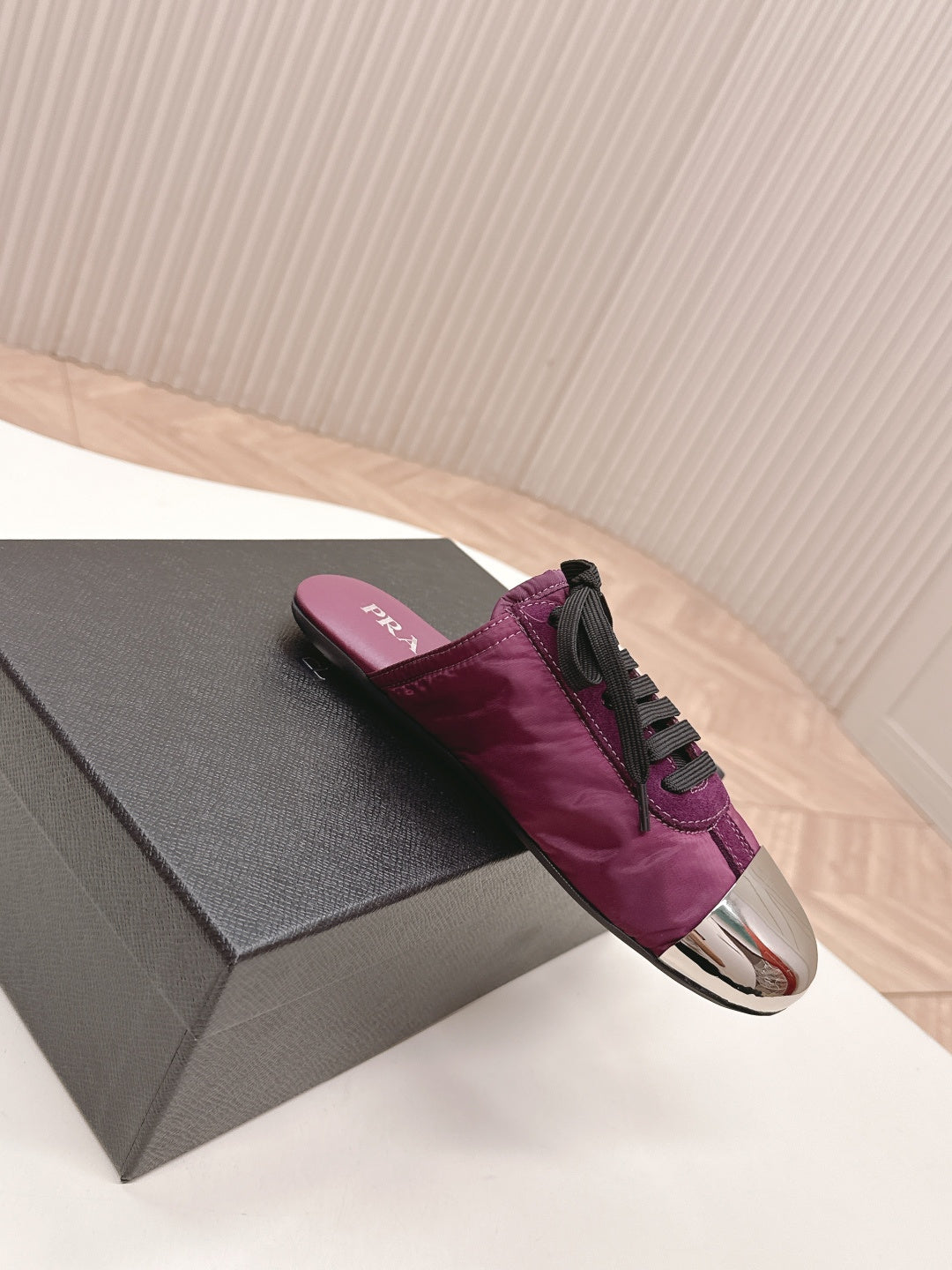 PRA 26S Mule Sneaker Wine Purple Sliver Canvas 600621