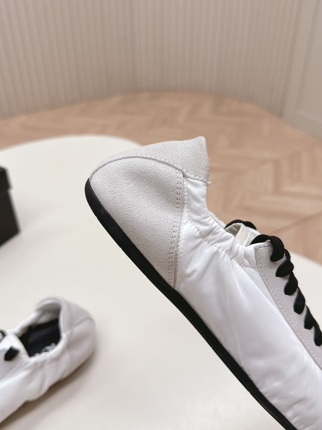 PRA 26S Mary Jane White Light Gray Sliver Canvas Suede 600627