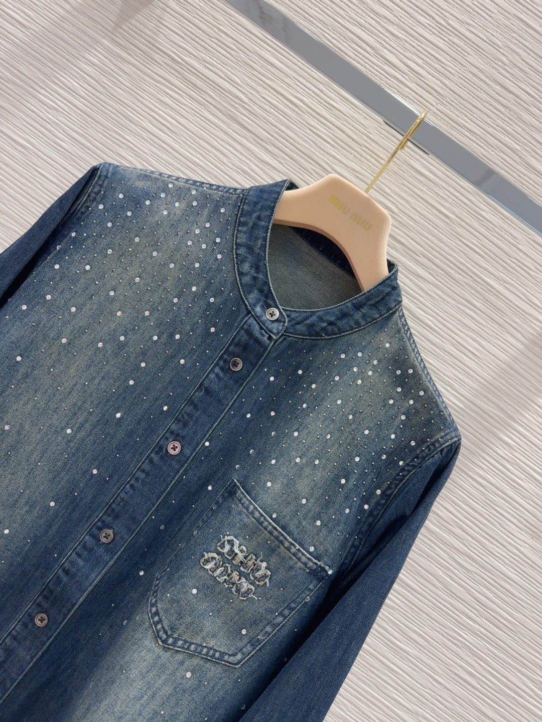 Miu Miu 25 Denim Shirt Blue Cotton Polyester