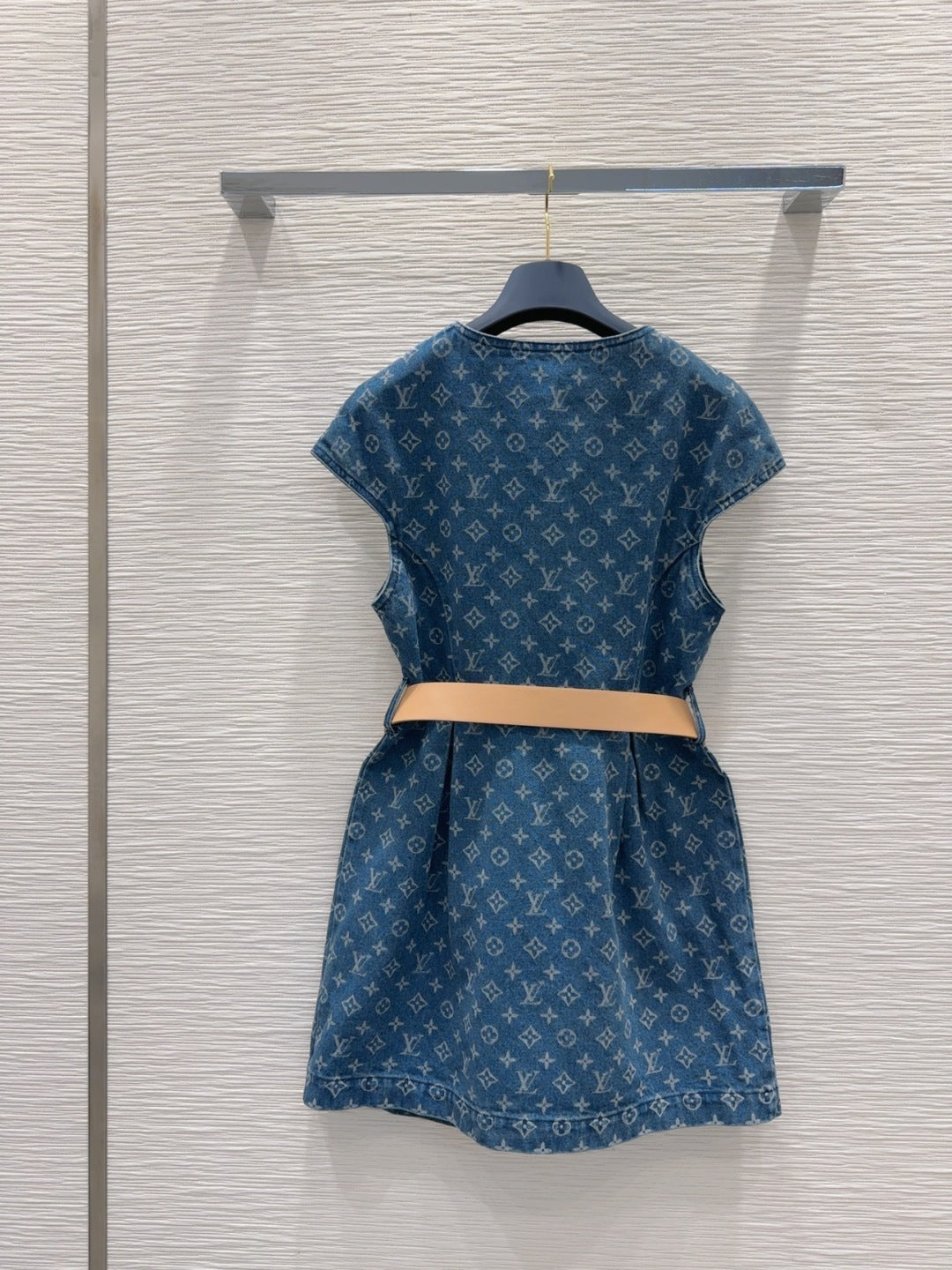 LV 25 News Denim Dress Blue Cotton
