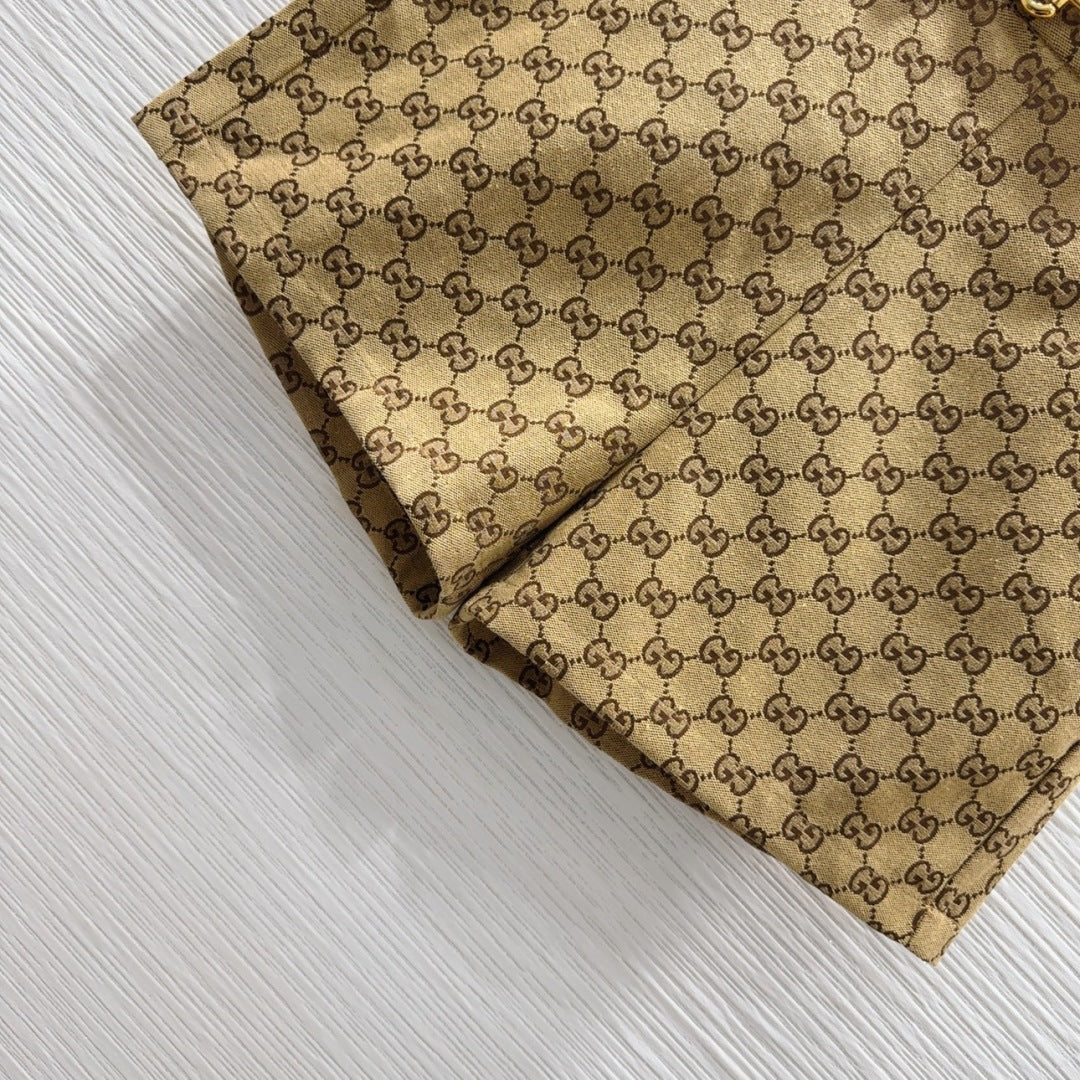 Gucci 2025 Short Camel and Ebony Polyester Fiber