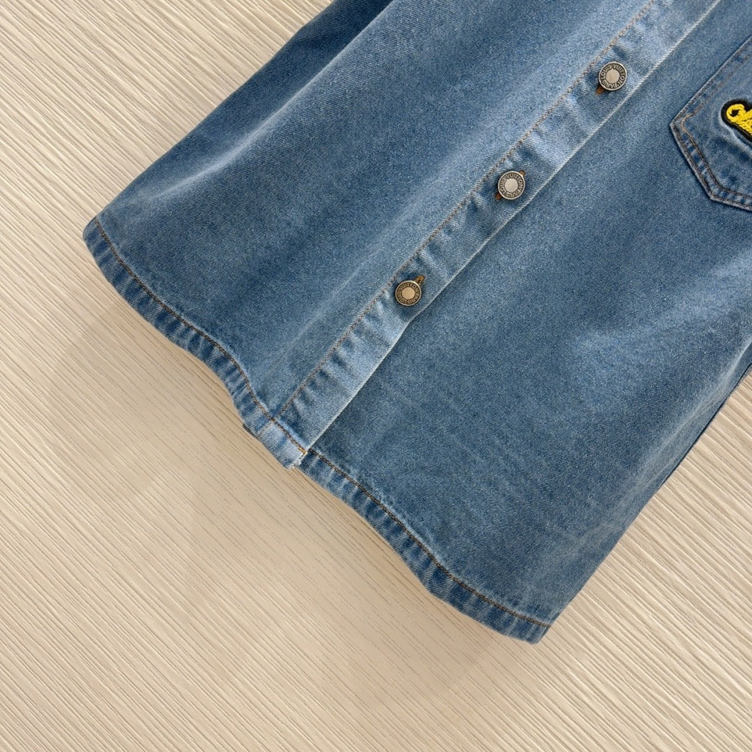 LV 25 Short Sleeve Denim jacket Blue Cotton