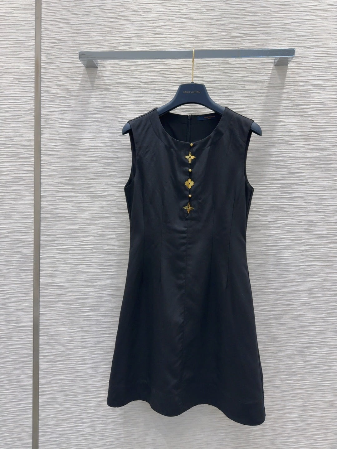 LV 25 Flower Vest Dress Black Tencel