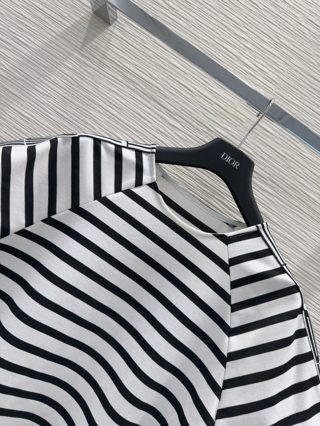 CD 2025 Striped Dress Black White Cotton