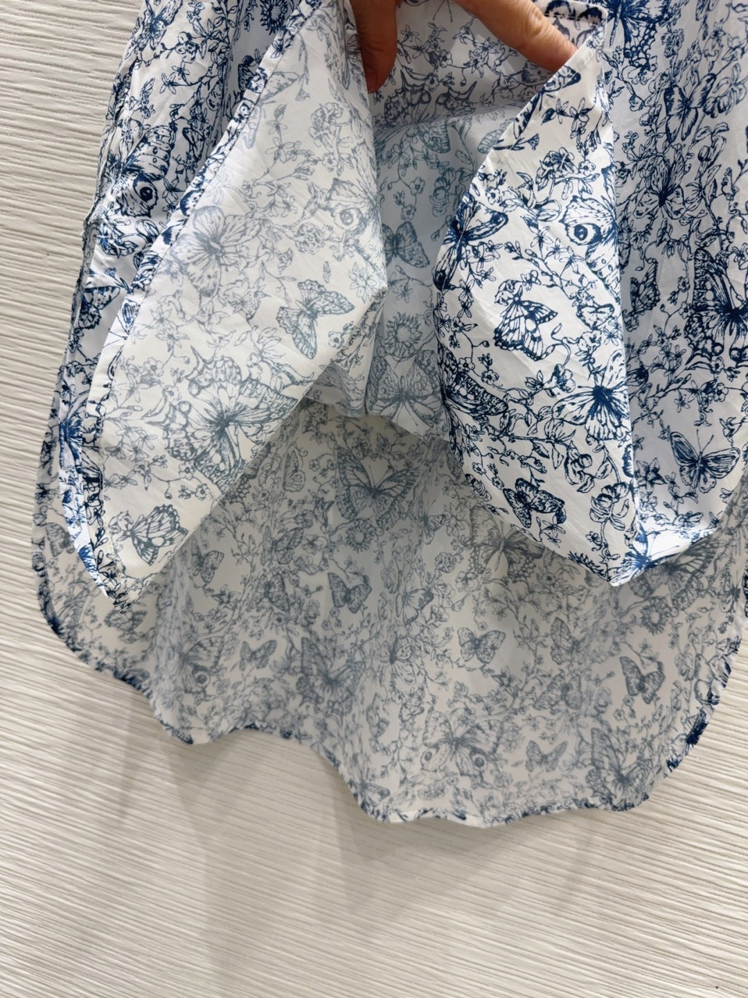 CD 2025 Butterfly Dress White Blue Cotton