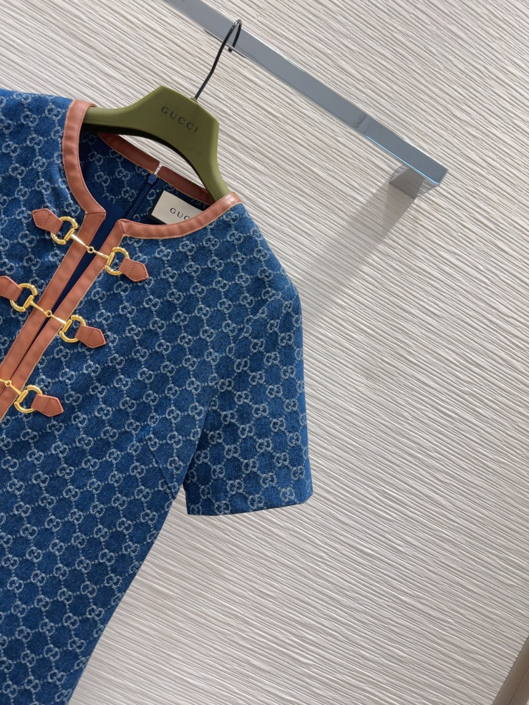 Gucci 2025 Denim Dress Blue Brown Cotton