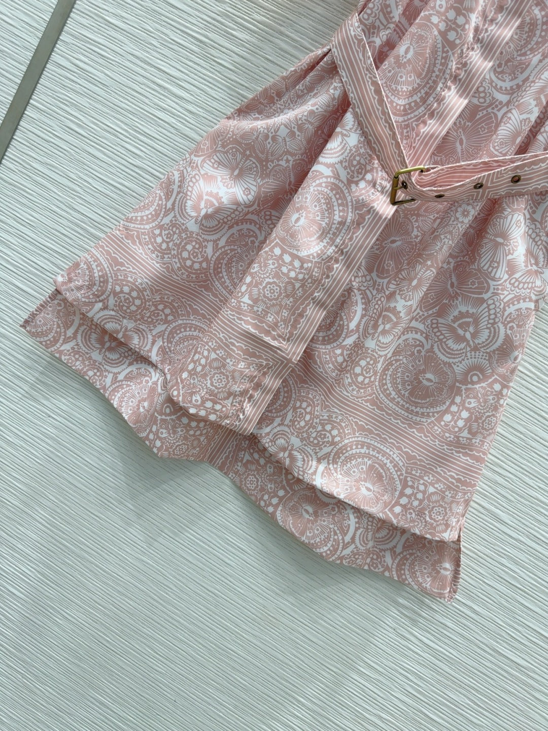 CD 2025 Floral Short Dress Pink Cotton