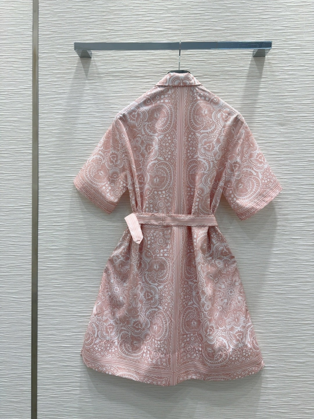 CD 2025 Floral Short Dress Pink Cotton