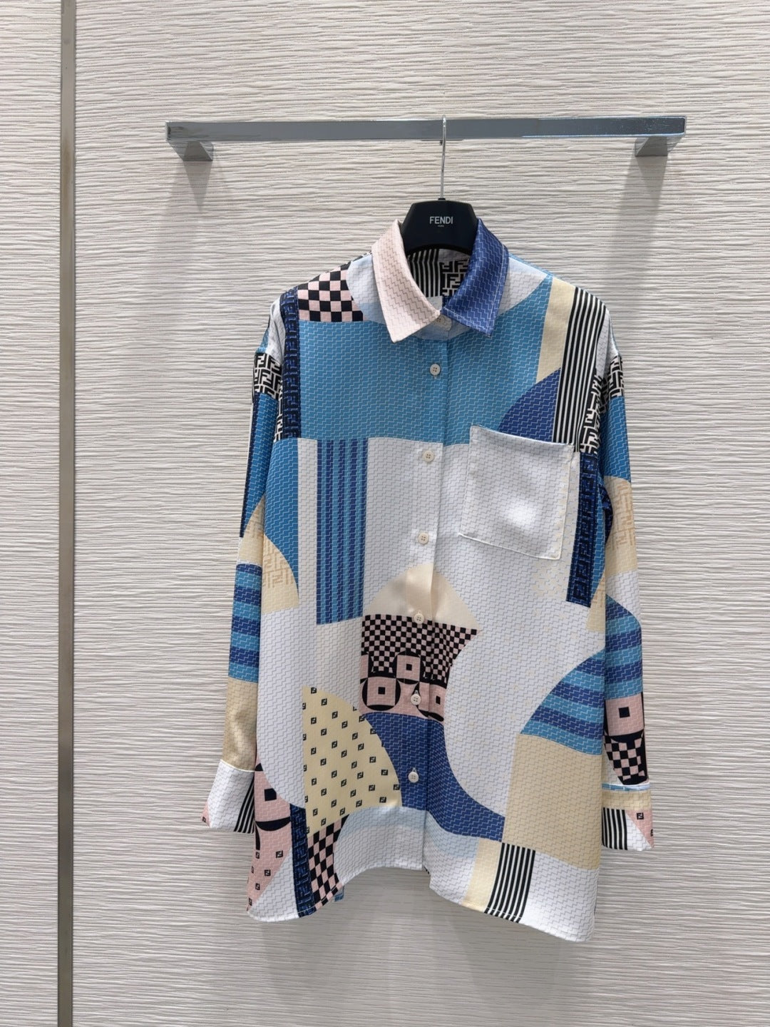 Fendi 25 Suit Blue Polyester Fiber