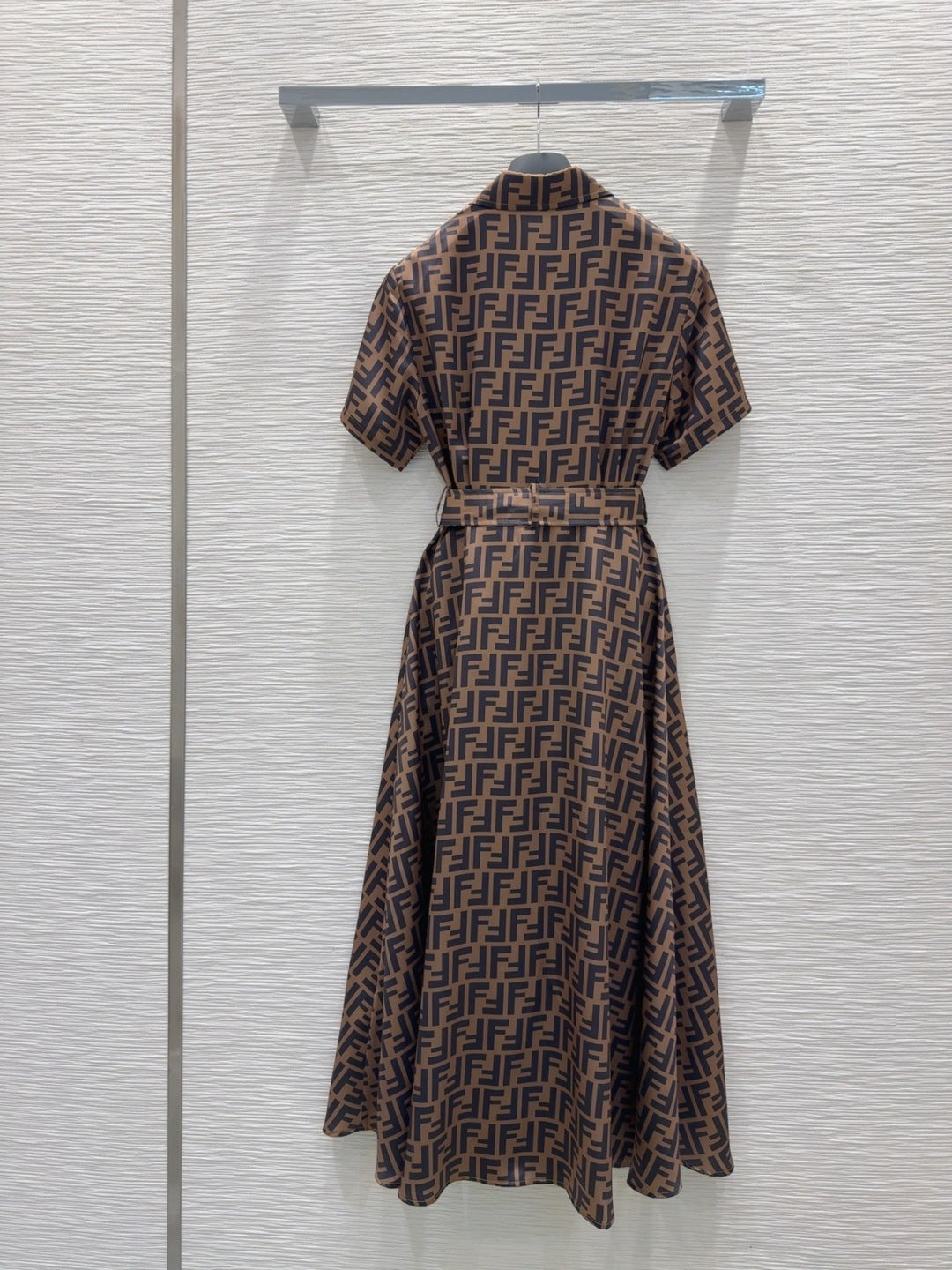 Fendi 2025 Shirt Dress Brown Black Viscose