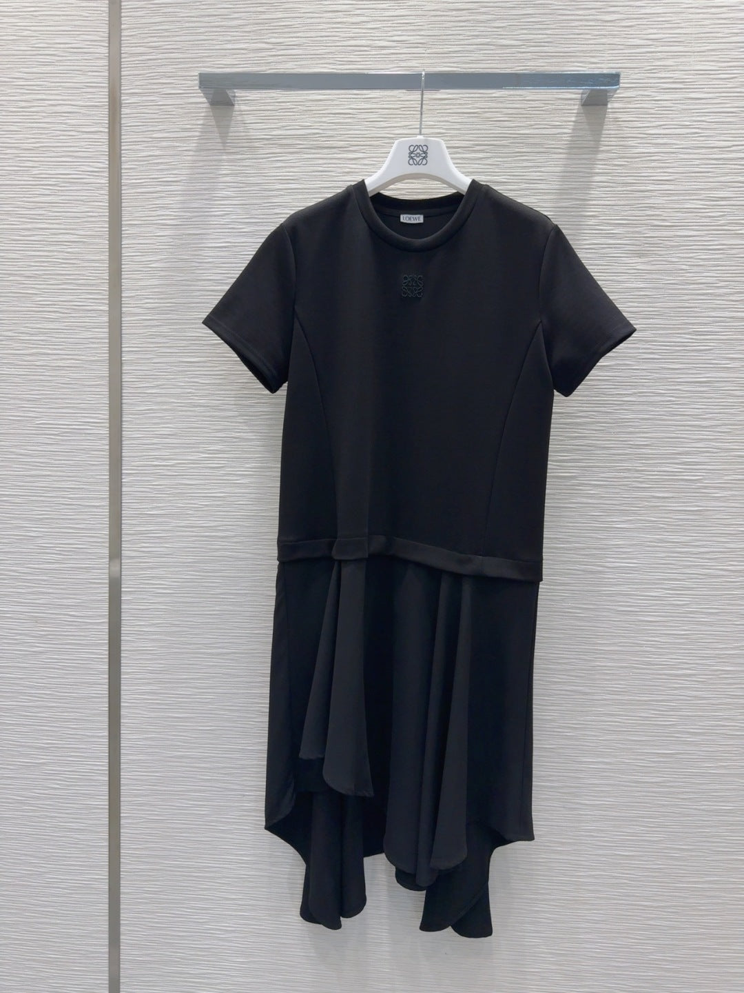 Loewe 2025 Irregular Flowing Dress Black Cotton