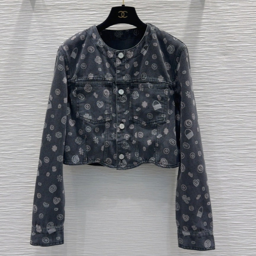 CC 25 Short Jacket  Black Cotton