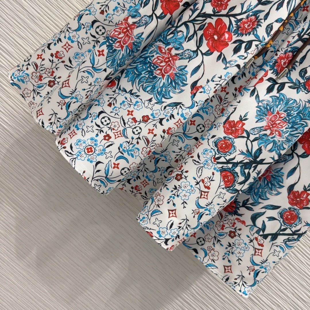 LV 25S Brilliant Flower Skirt Multicolor Cotton