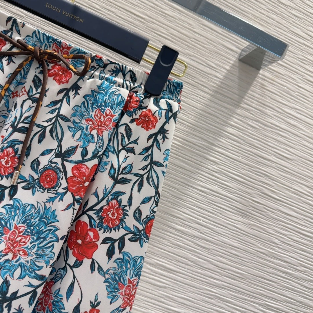 LV 25S Brilliant Flower Skirt Multicolor Cotton