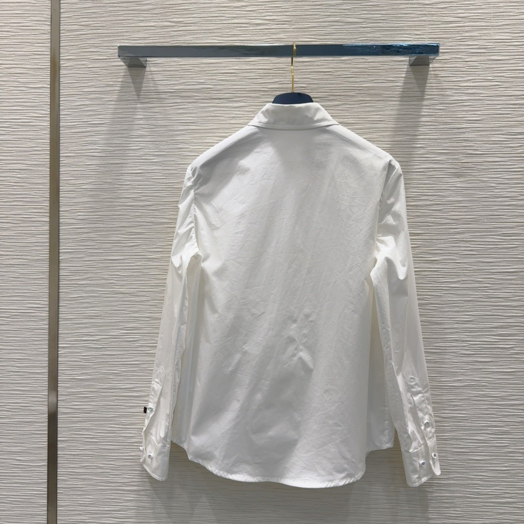 LV 25S Simple Logo Design Shirt White Cotton