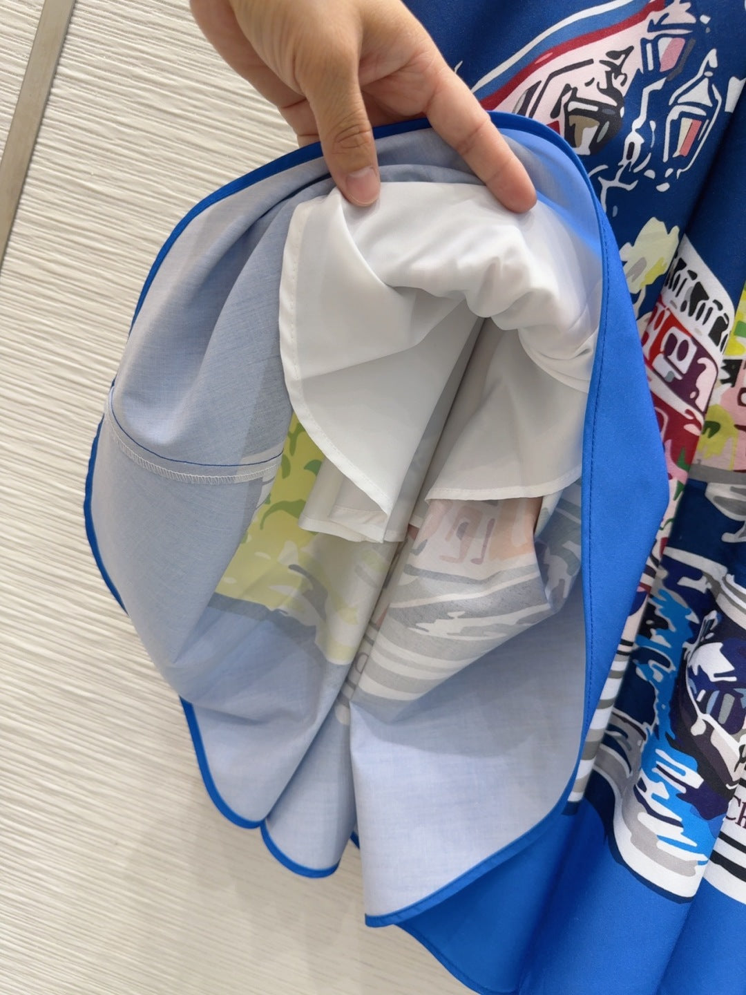 CD 25 Long Skirt Blue mix Colors Polyester