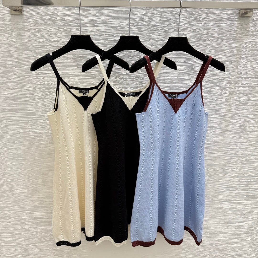 Chanel 2026 V-Neck Camisole Dress Cotton