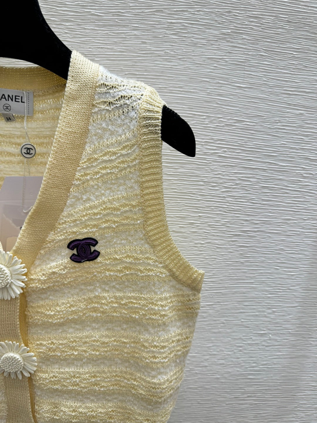 Chanel 2026 Sweater Vest Yellow Wool Nylon