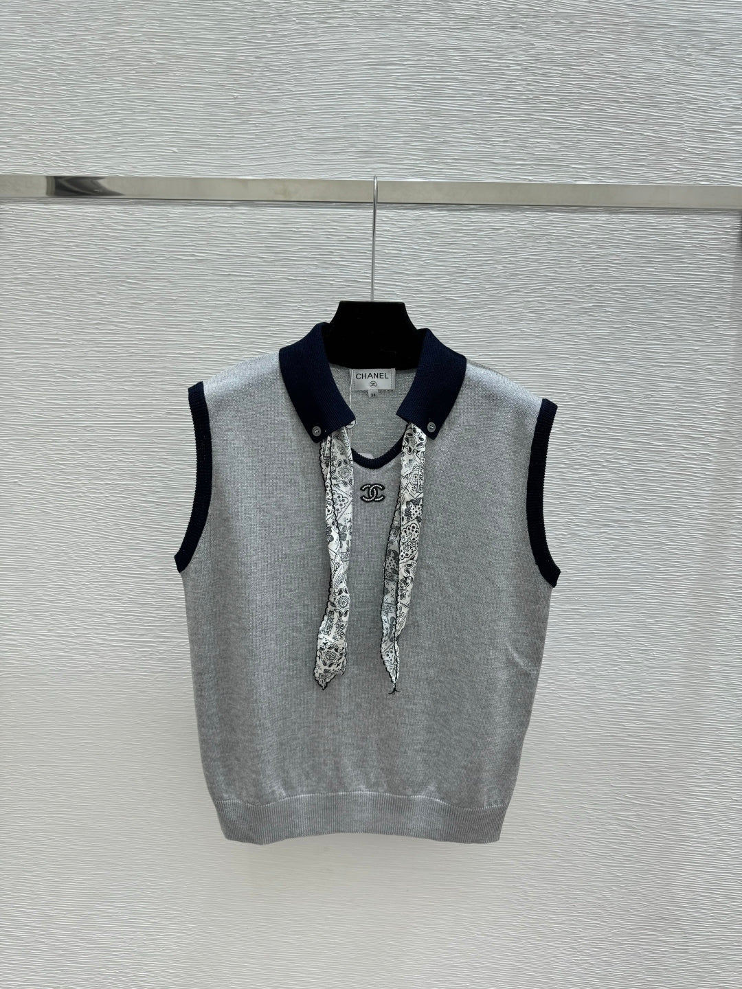 Chanel 2026 Silk Scarf Knit Vest Wool 238260