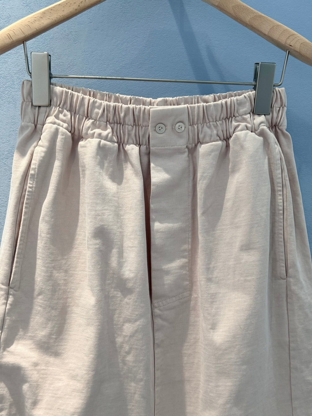 LV Designer Dress With Metal Logo Buttons Light Skirt  Pink Cotton