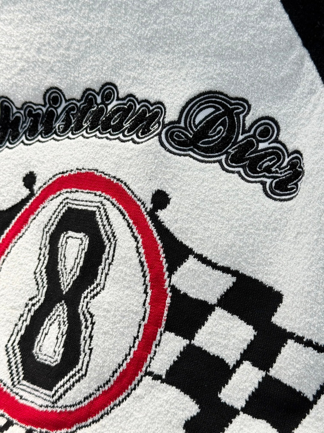 CD 25 Baseball Jacket Black White Cotton Polyester Nylon