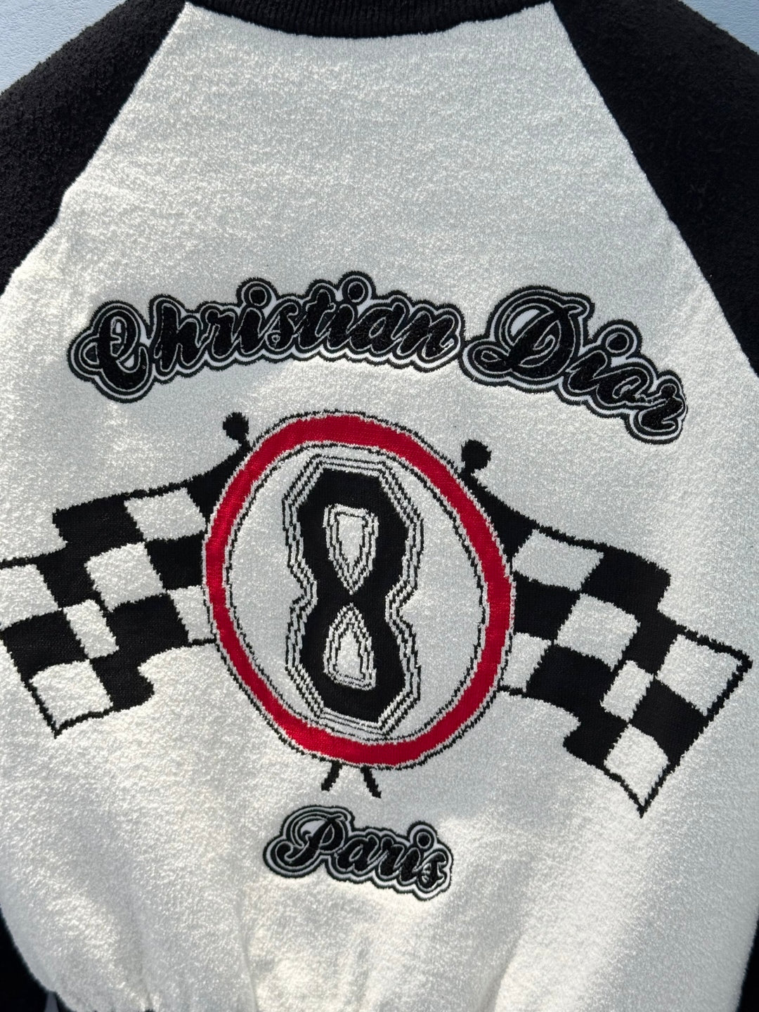 CD 25 Baseball Jacket Black White Cotton Polyester Nylon