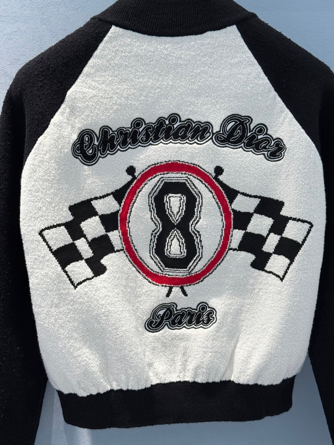 CD 25 Baseball Jacket Black White Cotton Polyester Nylon