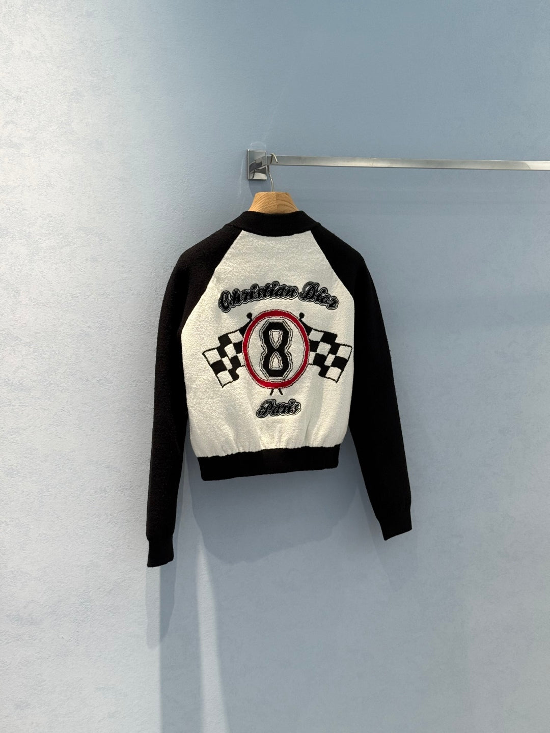 CD 25 Baseball Jacket Black White Cotton Polyester Nylon