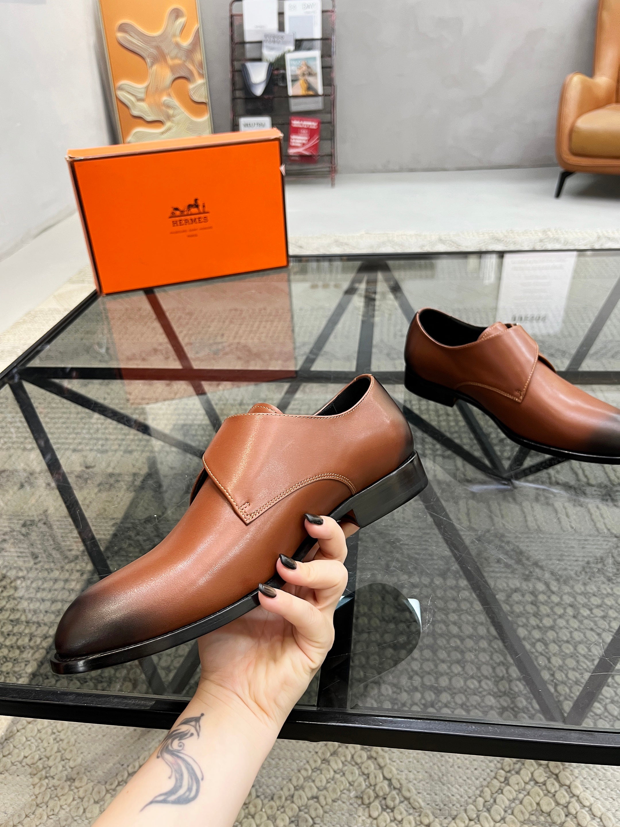 HM Men's Loafer Brown Smooth Cowhide 638514