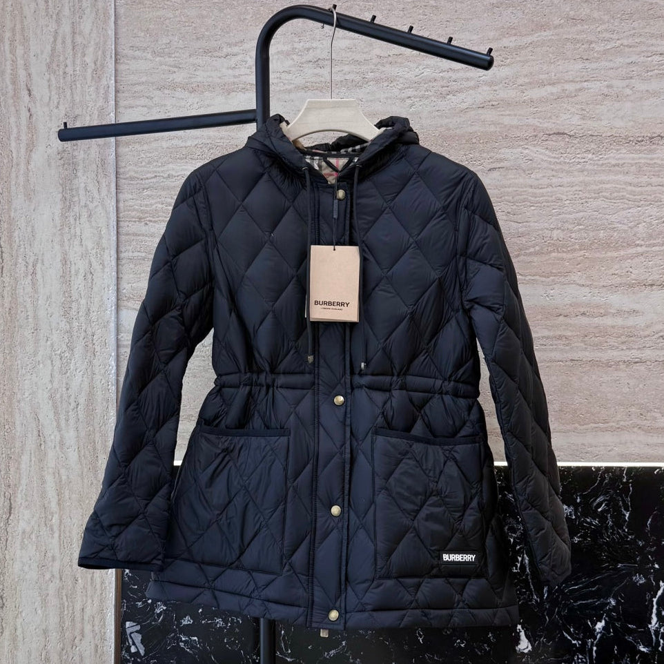 Burberry 25 Mid-Length Jacket Black Nylon Cotton