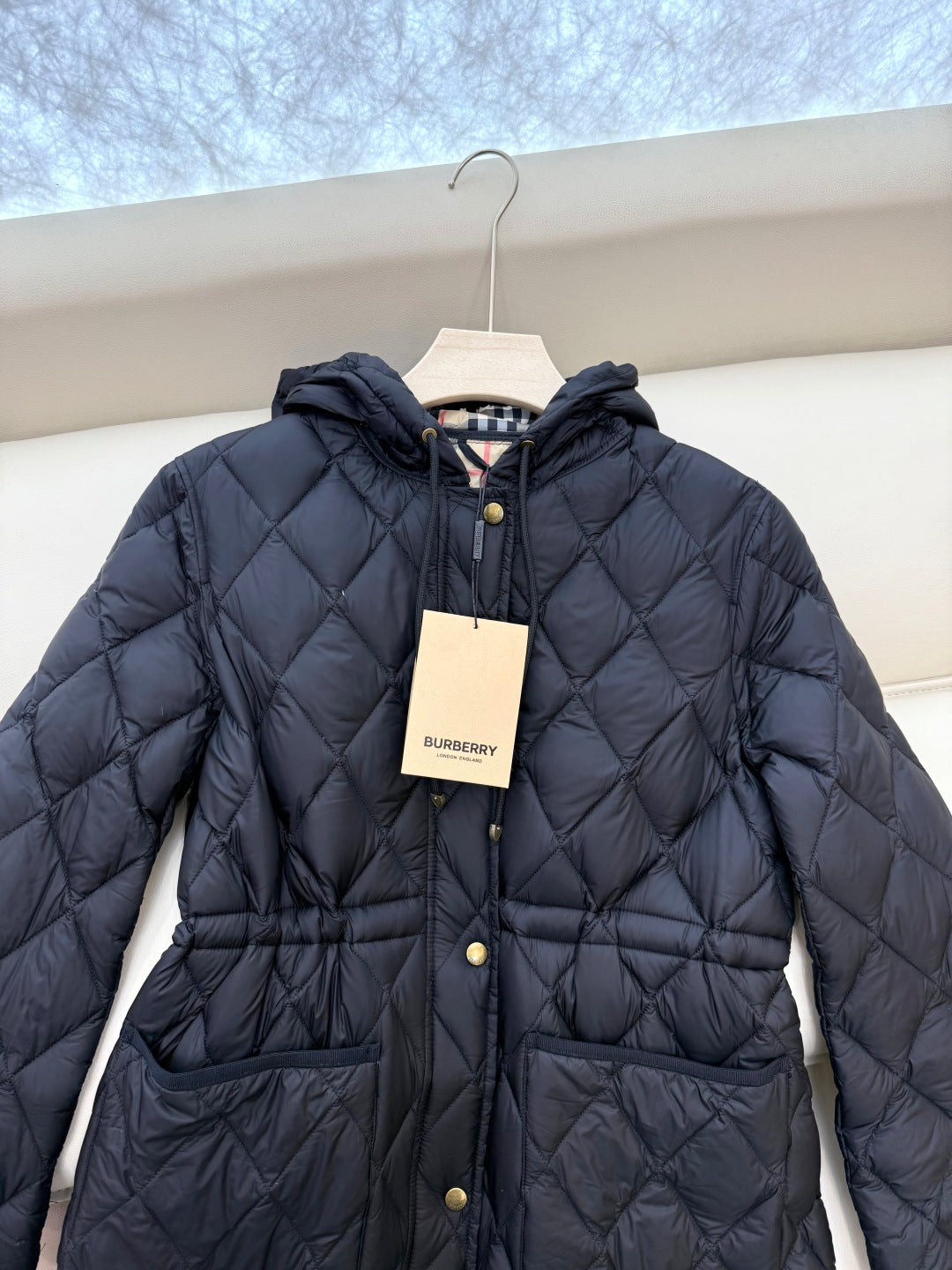 Burberry 25 Mid-Length Jacket Black Nylon Cotton