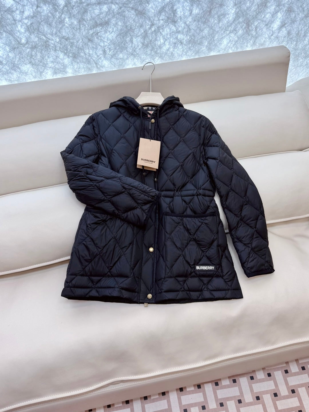 Burberry 25 Mid-Length Jacket Black Nylon Cotton