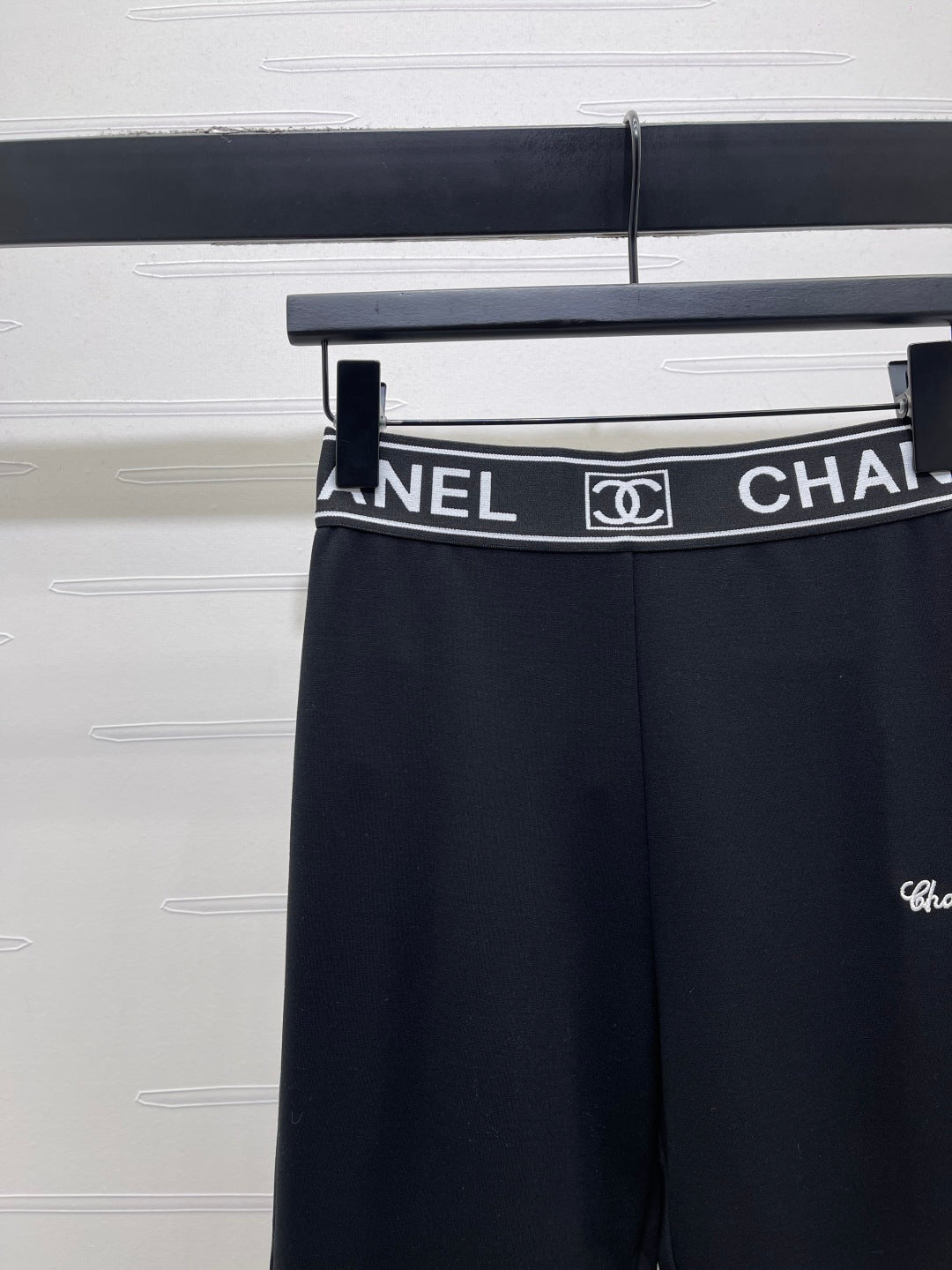 Chanel 2026 Webbing Letter Flared Pants Black Polyamide Rayon 376052