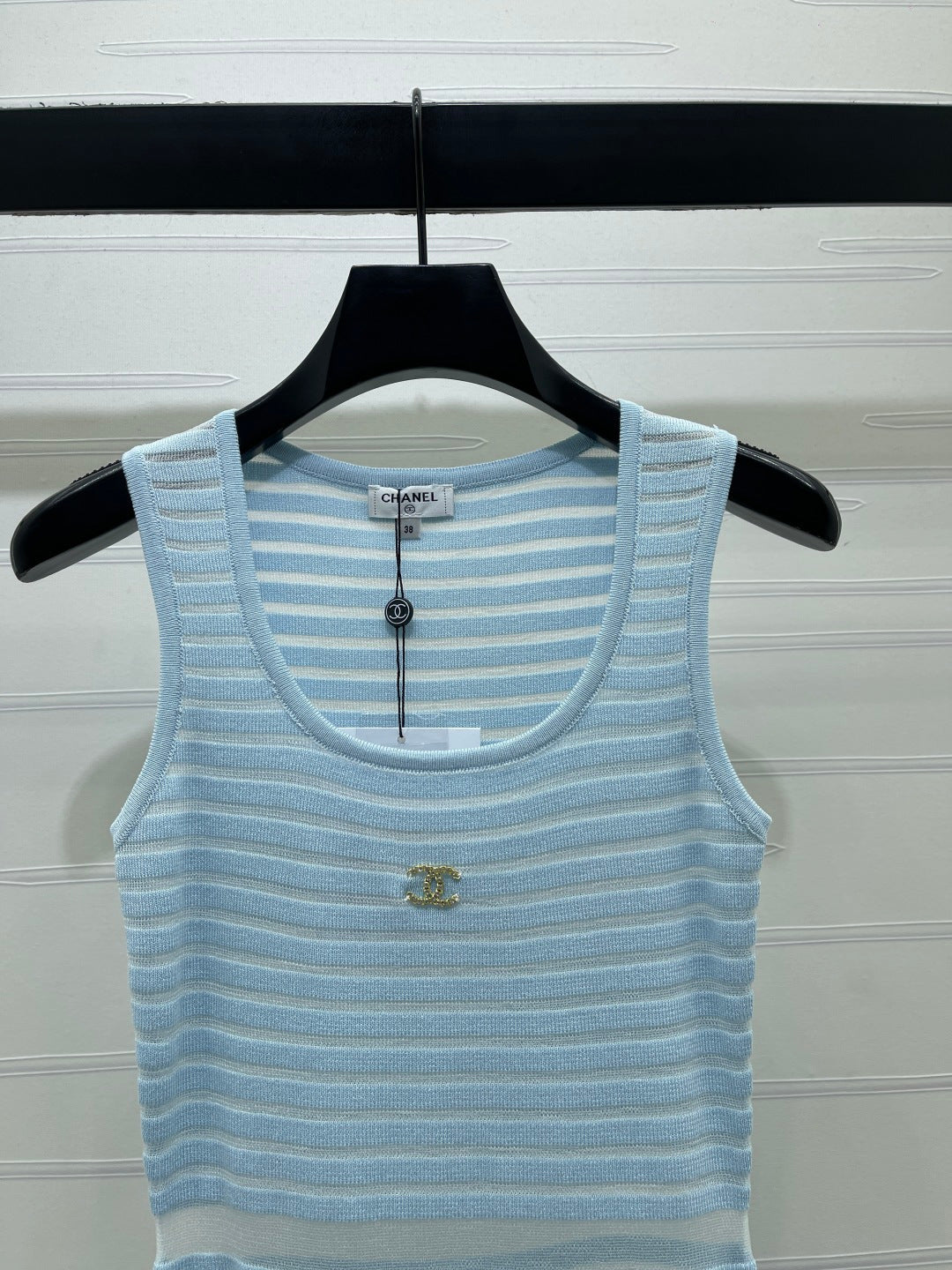 Chanel 2026 Knitted Vest Dress Blue Polyester Viscose 373117