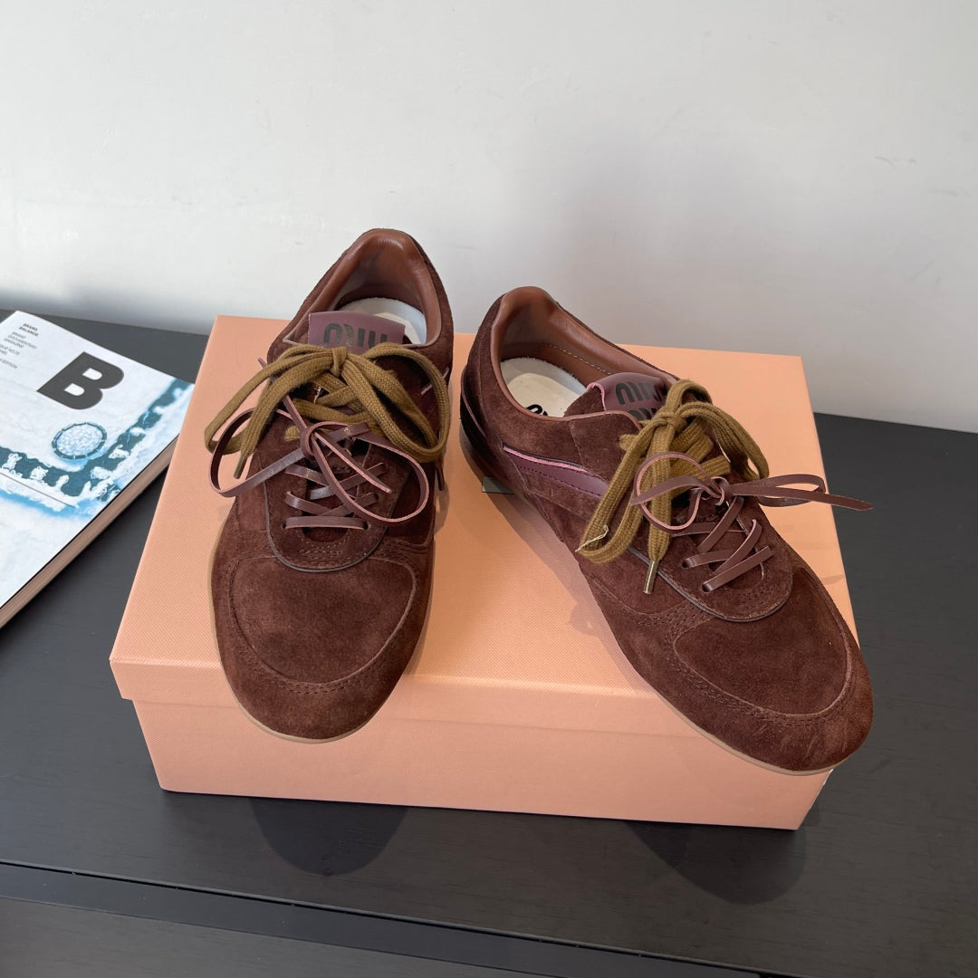 MiuMiu 25 sneaker dark brown suede  521963